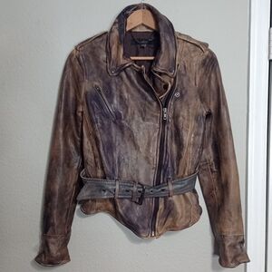 MUUBAA Belted Lamb leather jacket